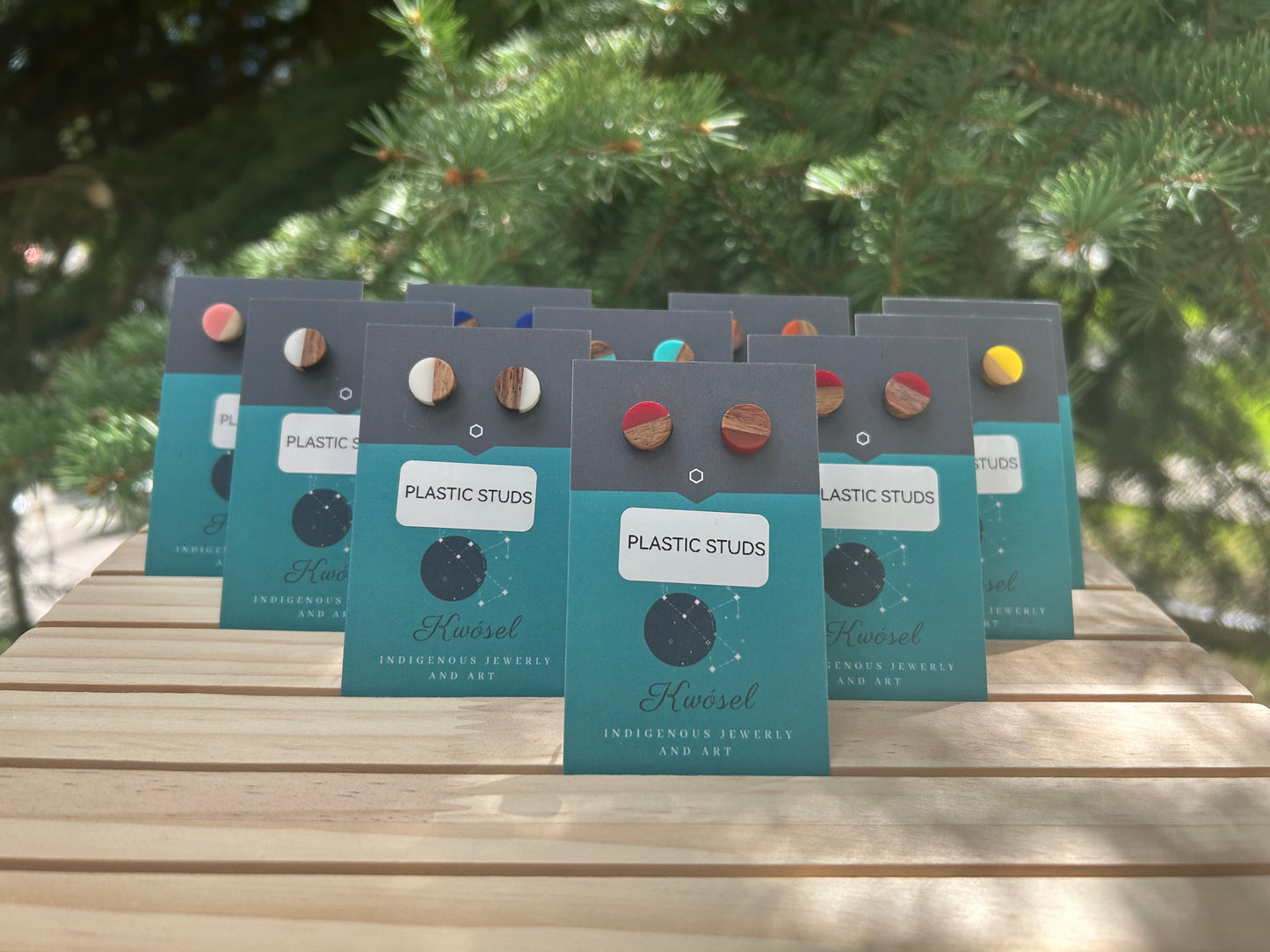 Wood resin earrings