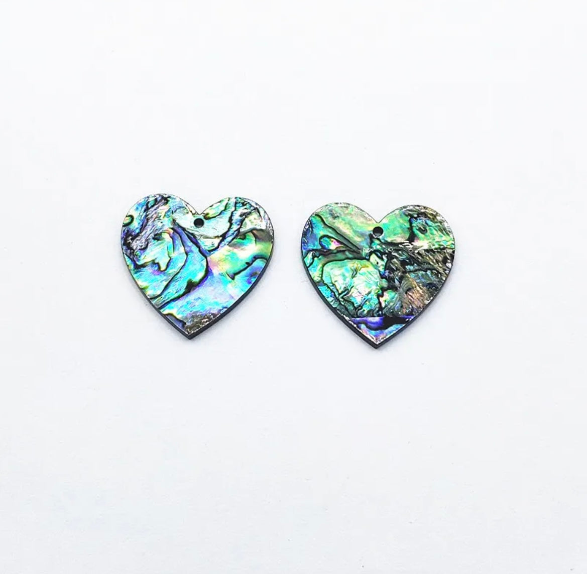 Abalone hearts on acrylic
