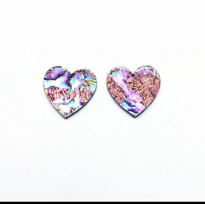 Abalone  Heart on acrylic