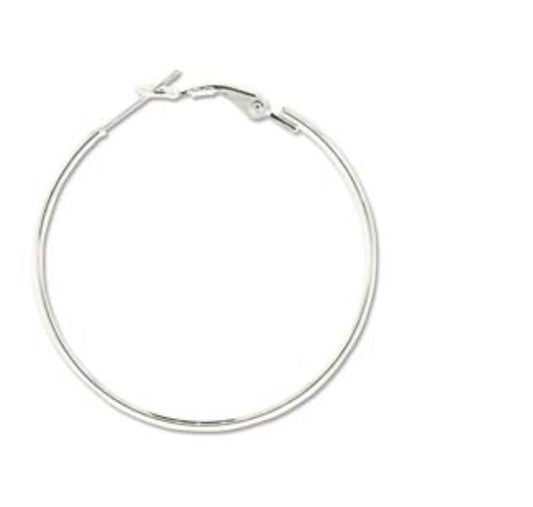 EARRING HOOP SILVER PLATE 2 pieces